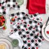 Martha Stewart Love Check Gingham Hearts Decorative Kitchen Towels 3-Pack Set, 100% Cotton, Absorbent, Valentine’s Day Décor, Black/White/Red, 16”x28”