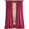 Martha Stewart Lucca Velvet Blackout Back Tab Window Curtain Panel Pair, 84″, Pomegranate Red(Pomegranate)