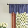 Martha Stewart Lucca Velvet Lined Scallop Window Curtain 50″ W x 18″ L, Valance, Pomegranate(Navy)