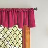 Martha Stewart Lucca Velvet Lined Scallop Window Curtain 50″ W x 18″ L, Valance, Pomegranate(Pomegranate)