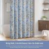 Martha Stewart Martha’s Garden Shower Curtain Botanical Floral Print Cotton Shower Curtain for Bathroom, Spa Quality Modern Shower Curtains Standard Size, 72×72 Blue(Meadow Blue)