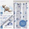 Martha Stewart Martha’s Garden Shower Curtain Botanical Floral Print Cotton Shower Curtain for Bathroom, Spa Quality Modern Shower Curtains Standard Size, 72×72 Blue(Garden Blue)
