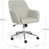 Martha Stewart Rayna Swivel Task Chair with Flared Arms for Home Office in White Boucle with Oil Rubbed Bronze Frame(Light Gray Fabric/Polished Nickel Frame)