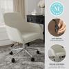 Martha Stewart Rayna Swivel Task Chair with Flared Arms for Home Office in White Boucle with Oil Rubbed Bronze Frame(Light Gray Fabric/Polished Nickel Frame)