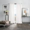 Martha Stewart Sheer Curtains Crinkle Textured Rod Pocket Window Curtain Panel Pair, 84″, White(White)