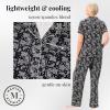 Martha Stewart Sleepwear for Women | Lightweight Cooling Rayon 2-Pc Notch Collar Short Sleeve Pajama Set | Soft & Comfortable(Dark Paisley)