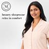 Martha Stewart Sleepwear for Women | Lightweight Cooling Rayon 2-Pc Notch Collar Short Sleeve Pajama Set | Soft & Comfortable(Light Checkered)