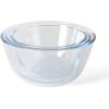 Martha Stewart Summersol 6 Piece, 67.6 oz, 50.7 oz, 33.8 oz Borosilicate Glass Mixing Bowl w/PP Martha Blue Lids