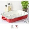 Martha Stewart Thayer 18″ Enamel on Steel Roaster Pan w/Stainless Steel Rack – Red(Red)