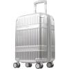 Martha Stewart The Bedford 22 Inch Carry On Luggage, Hardshell Rolling Suitcase with Spinner Wheels, Silver(Silver)