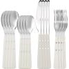 Martha Stewart Watercliffe 16 pc Flatware Silverware Set – Stainless Steel Utensils – Forks, Spoons, Knives – Service for 4 – Linen(Watercliffe (Linen))