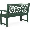 Martha Stewart by POLYWOOD® Chinoiserie 48” Garden Bench in White(Green)