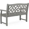 Martha Stewart by POLYWOOD® Chinoiserie 48” Garden Bench in White(Slate Grey)