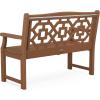 Martha Stewart by POLYWOOD® Chinoiserie 48” Garden Bench in White(Teak)