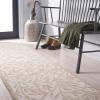 Martha Stewart x SAFAVIEH Area Rug Collection – 5′ x 8′, Green, Handmade Wool, Ideal for Living Room, Bedroom, Office, Dining Space (MSR3527Y)(Ivory/Beige)