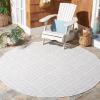Martha Stewart x SAFAVIEH Outdoor Area Rug Collection – 6’7″ x 8’7″, Ivory & Grey, Weather Resistant & Washable, Ideal for Patio, Backyard, Mudroom, Deck, Dining Space (MSRO307F)(Ivory/Grey)