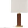 Ink+Ivy Table Lamp for Bedroom – Faux Leather Design Gold Accent Nightstand Lamp, Rustic Study Lamp, Clear Polarized Cord, Rotary On/Off Switch in-Line, Hawley Lamp Decor, 22″ H Gold/Brown