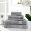 MARTHA STEWART 100% Cotton Bath Towels Set Of 6 Piece, 2 Bath Towels, 2 Hand Towels, 2 Washcloths, Quick Dry Towels, Soft & Absorbent, Bathroom Essentials, Light Gray(Dark Gray)