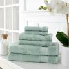 MARTHA STEWART 100% Cotton Bath Towels Set Of 6 Piece, 2 Bath Towels, 2 Hand Towels, 2 Washcloths, Quick Dry Towels, Soft & Absorbent, Bathroom Essentials, Light Gray(Sage)