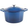 MARTHA STEWART Gatwick 7-Quart Enamel Cast Iron Dutch Oven – Martha Blue – Heavy-Duty Dutch Oven for Slow Cooking, Braising & Baking(Classic Blue)