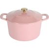 MARTHA STEWART Gatwick 7-Quart Enamel Cast Iron Dutch Oven – Martha Blue – Heavy-Duty Dutch Oven for Slow Cooking, Braising & Baking(Pink)