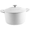MARTHA STEWART Gatwick 7-Quart Enamel Cast Iron Dutch Oven – Martha Blue – Heavy-Duty Dutch Oven for Slow Cooking, Braising & Baking(White Matte)