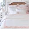 MARTHA STEWART Natalie King Size Duvet, 3 Piece Set-1 Duvet Cover, 2 Pillow Shams, Crinkle Velvet Texture, Soft & Royal, Machine Wash, 104″x92″ with Button Closure, Champagne(White & Blush)