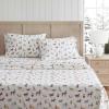 Martha Stewart – Flannel Sheets Full Size, Anti-Pilling & Wrinkle Resistant Cotton, Touchably Soft for All-Season Comfort – Matching Pillowcases & Fitted Sheet (Wreaths & Mistletoe Green)(Holiday Pups Brown)