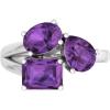 Martha Stewart 3 3/4 Carat Three Stone Gemstone Ring for Women in Sterling Silver, Gemstone Jewelry For Women(Option 1)