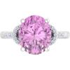 Martha Stewart 4 1/2 Carat Oval Shape Gemstone Ring with Lab Grown Diamonds in Sterling Silver, Choose Your Gemstone(Pink Sapphire)