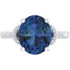 Martha Stewart 4 1/2 Carat Oval Shape Gemstone Ring with Lab Grown Diamonds in Sterling Silver, Choose Your Gemstone(Sapphire)
