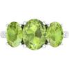 Martha Stewart 5 Carat Oval Shape Gemstone Three Stone Ring with Lab Grown Diamonds in Sterling Silver, Choose Your Gemstone(Option 5)