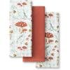 Martha Stewart Autumn Harvest Falling Leaves Kitchen Towel 3-Pack Set, 100% Cotton with Absorbent Terrycloth, Decorative Kitchen Towels, Tan/Red/Green, 16″x28″(Burnt Orange/Green/White)