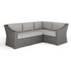 Martha Stewart Bedford Indoor-Outdoor Modular Patio Sectional Sofa for 4 with Rattan Wicker Finish in Gray with Gray All-Weather Cushions