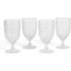 Martha Stewart Chauncey 4-Pack Hobnail Glass Tumblers, 14.3 oz – Handmade Pink Drinking Glasses, Vintage Textured Water Cups for Everyday Use or Entertaining(Clear (Hobnail))