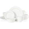 Martha Stewart Cliffield 16-Piece Chip and Scratch Resistant Porcelain Dinnerware Set – White w/Blue Rim(White)