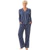 Martha Stewart Cooling Rayon Pajama Set for Women | Long Sleeve, Button-Down Style for Cool, Comfortable Coverage(Medieval Blue)