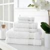 Martha Stewart Egyptian Cotton Bath Towels Set – 6 Piece, 2 Bath Towels – 2 Hand Towels – 2 Washcloths, Absorbent Bathroom Towels, Bathroom Essentials, Butter(New White)