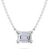 Martha Stewart Emerald Cut Lab Grown Diamond Solitaire Necklace in 14 Karat Gold, Lab Grown Diamond Necklace(white-gold)