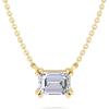 Martha Stewart Emerald Cut Lab Grown Diamond Solitaire Necklace in 14 Karat Gold, Lab Grown Diamond Necklace(yellow-gold)