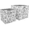 Martha Stewart Essential Collapsible Stackable Decorative Home Storage Cube Organization, Two Piece Set Includes One Storage Cube With Dividers and One Craft Cube, Bedford Floral(Bedford Floral)