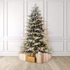 Martha Stewart Flocked Natural Pre-Lit Artificial Christmas Tree(Clear White Lights)