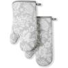 Martha Stewart Floral Vine Oven Mitt 2-Pack Set, Grey, 7″x13″(Floral Vine)