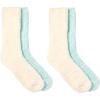 Martha Stewart Fuzzy Socks For Women, Warm And Cozy For Winter, Perfect For Home, Cable(Ivory/Cooling Blue)