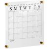 Martha Stewart Grayson Acrylic Wall Calendar and Notes Board with Dry Erase Marker, Clear with Black Print, Set of 2(Clear/Black)