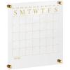 Martha Stewart Grayson Acrylic Wall Calendar and Notes Board with Dry Erase Marker, Clear with Black Print, Set of 2(Clear/Gold)