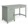 Martha Stewart Hutton Shaker Style Home Office Desk with Storage in Gray with Brushed Nickel Hardware(Sage Frame/Polished Brass Hardware)