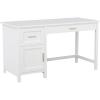 Martha Stewart Hutton Shaker Style Home Office Desk with Storage in Gray with Brushed Nickel Hardware(White/Polished Brass)