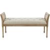 Martha Stewart Isla Entryway Accent Bench for Living Room Bedford Collection, Tufted Seat, Cane Side Frames, Farmhouse Bed End Bench for Bedroom, Indoor Seating, Reclaimed Finish, 48.5″ Wide Natural