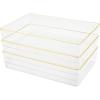Martha Stewart Kerry Plastic Stackable Office Desk Drawer Organizers, 6″ x 3″, 6 Pack, with Gold Trim(9″ x 6″)